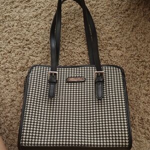 Vintage Ralph Lauren Black and White Houndstooth Handbag